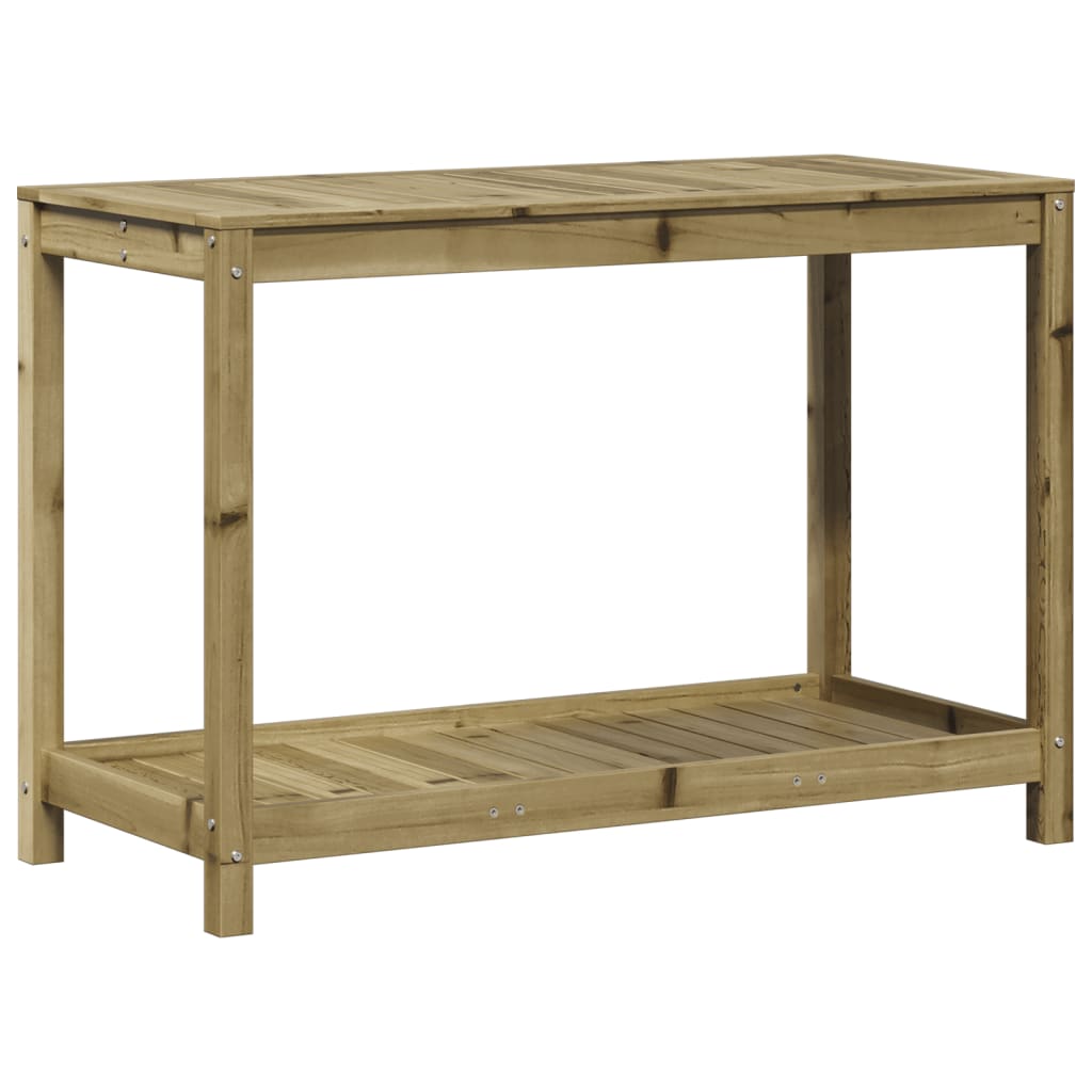 Vidaxx table d'empotage avec étagère 108x50x75 cm bois de pin imprégné