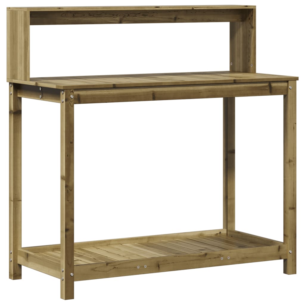 Vidaxx table d'empotage avec étagères 108x50x109,5 cm bois imprégné