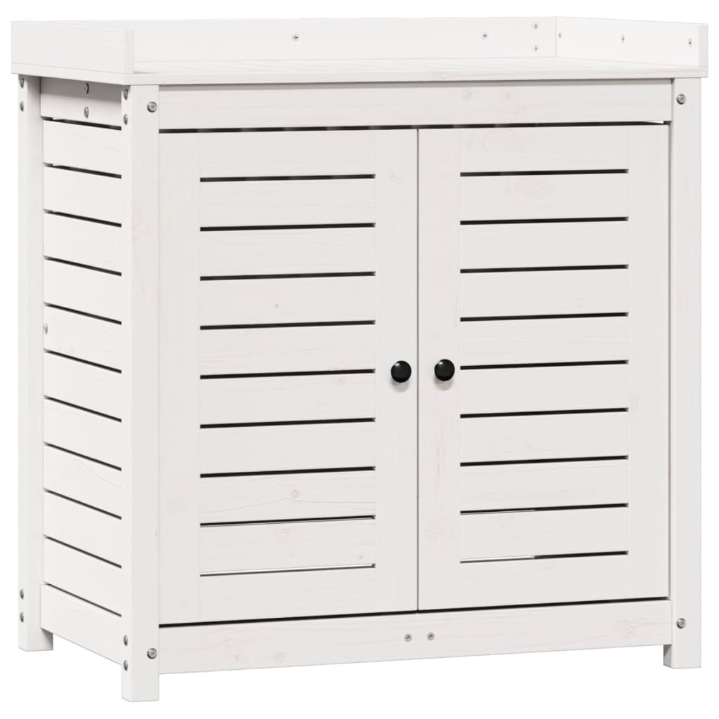 Vidaxx table d'empotage avec étagères 82,5x50x86,5 cm bois de pin massif blanc