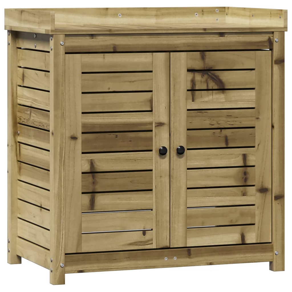 Vidaxx table d'empotage avec étagères 82,5x50x86,5 cm bois imprégné