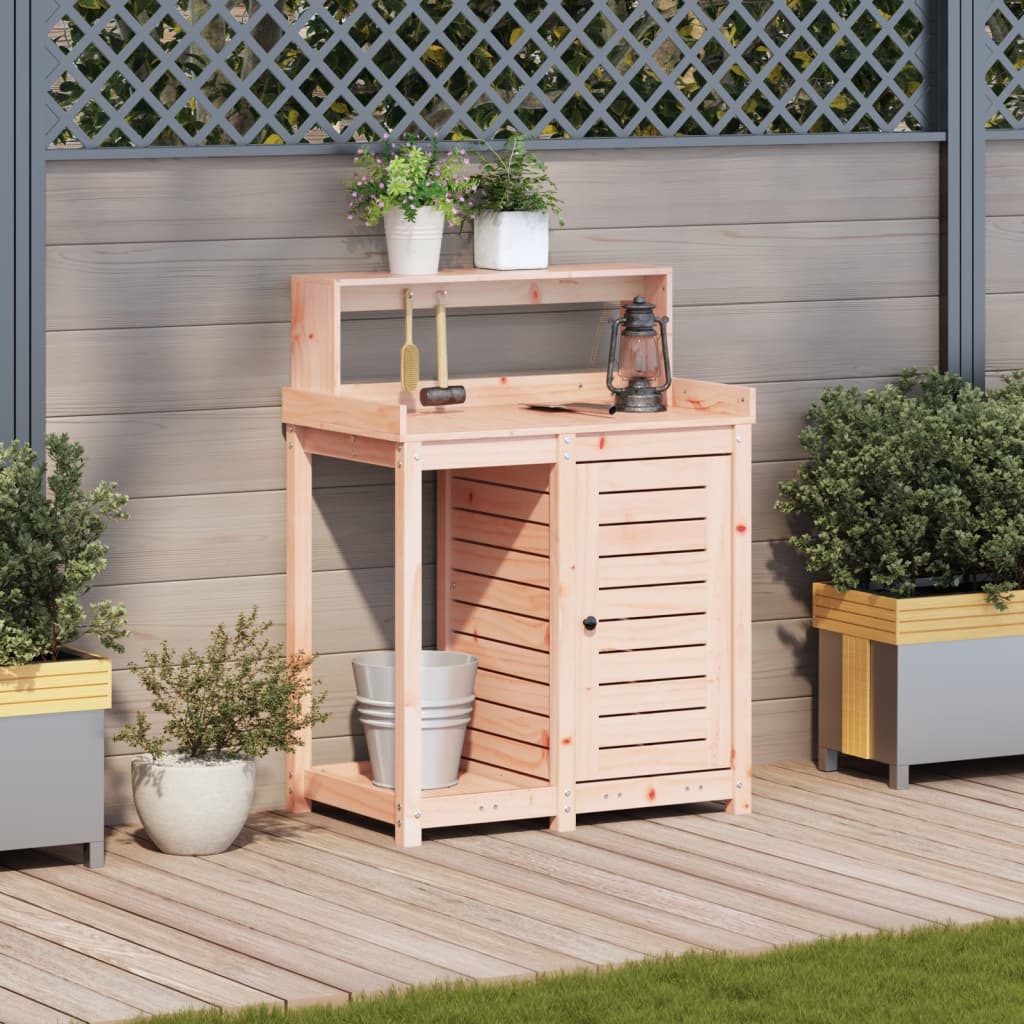 Vidaxx table d'empotage avec étagères 82,5x50x109,5 cm bois de Douglas massif