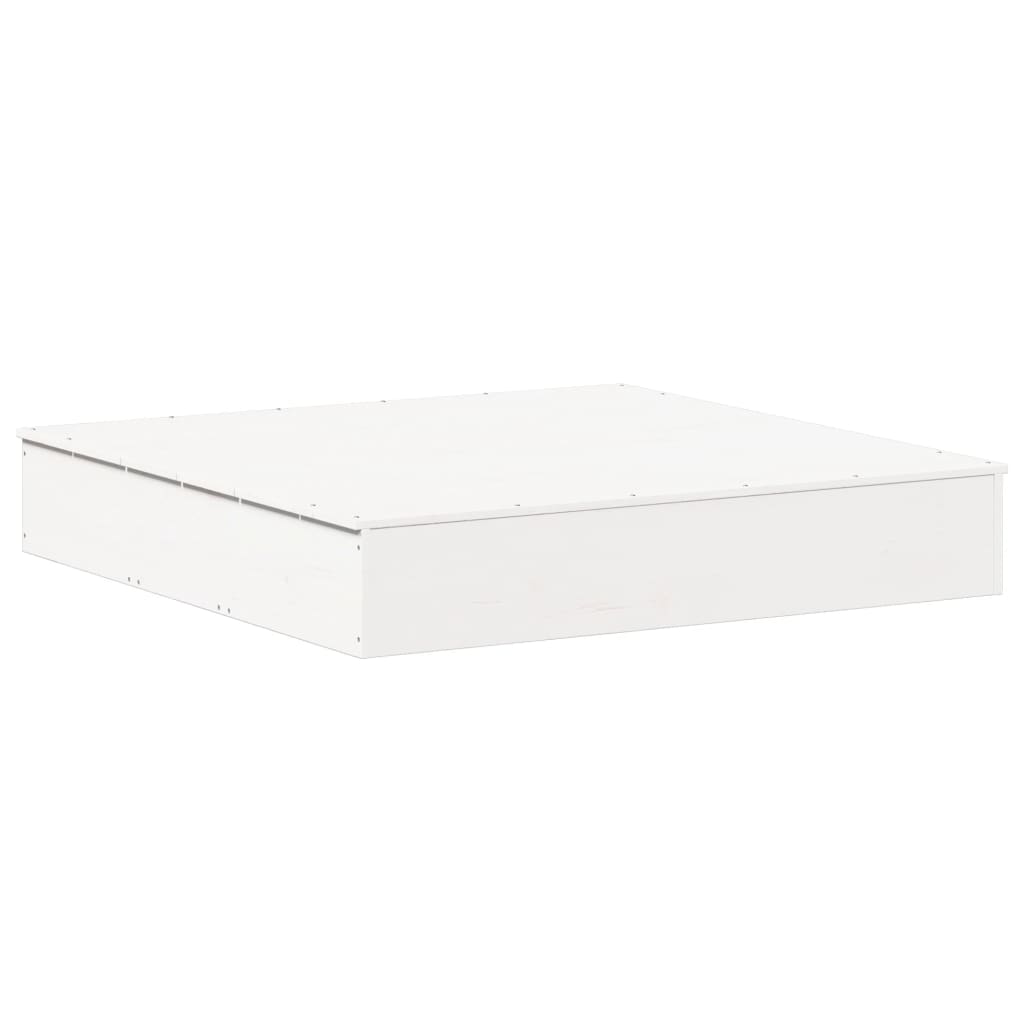 Vidaxx bac à sable avec couvercle 111x111x19,5 cm bois de pin massif blanc