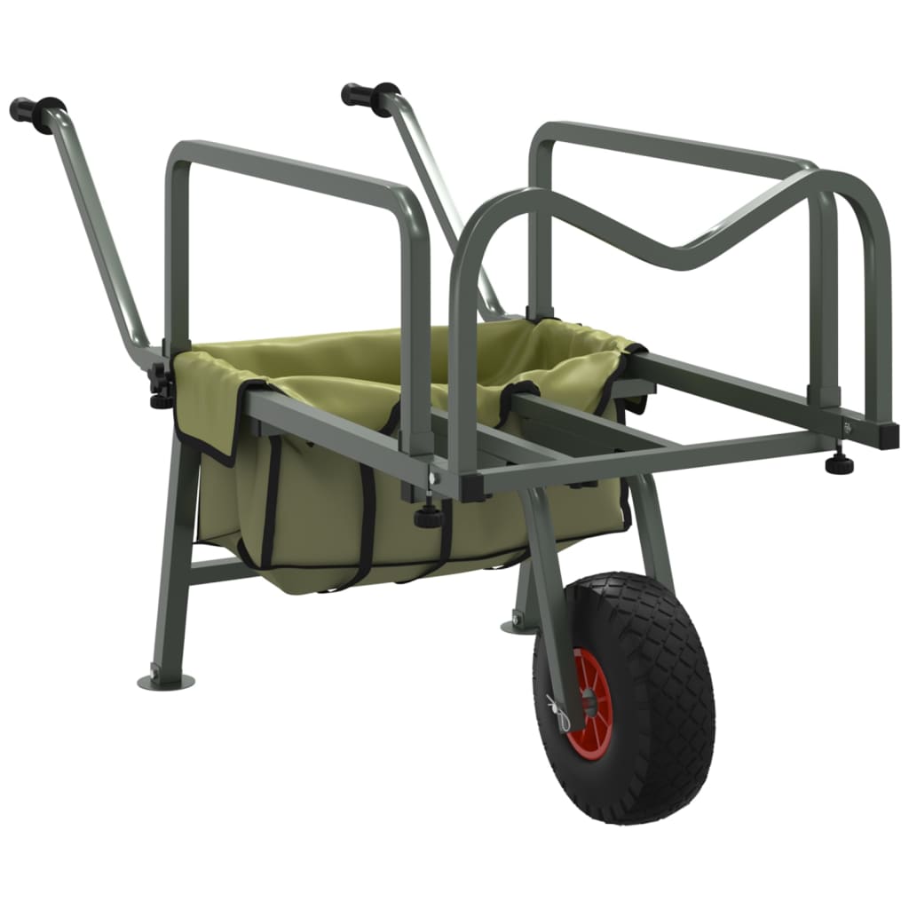 VidaXL Viskar avec roue en acier thermolaqué vert