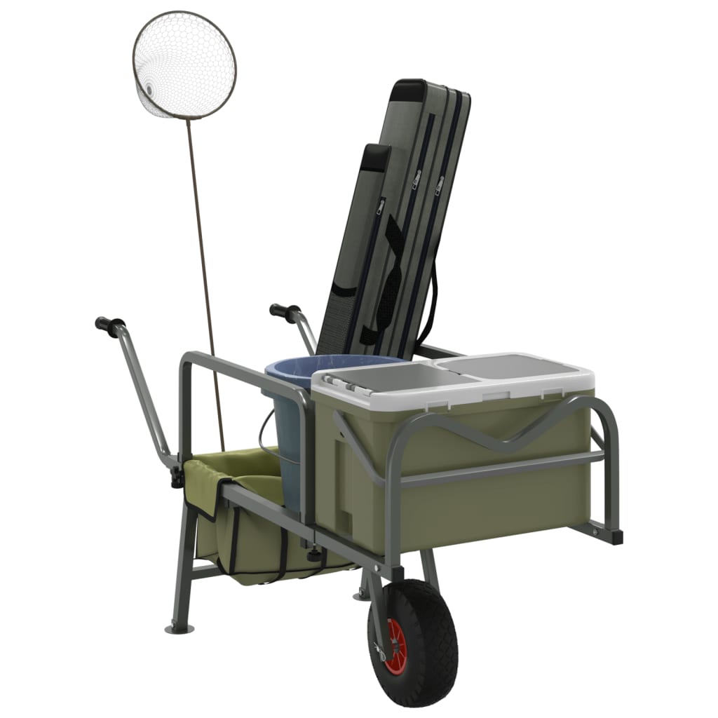 VidaXL Viskar avec roue en acier thermolaqué vert