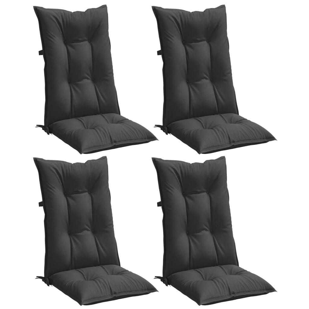 Vidaxx coussins de chaise 4 pcs dossier haut 120x50x7 cm tissu mélangé anthracite