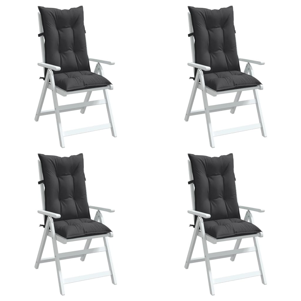 Vidaxx coussins de chaise 4 pcs dossier haut 120x50x7 cm tissu mélangé anthracite