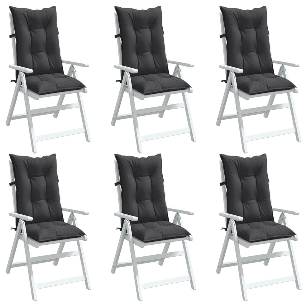 Vidaxx coussins de chaise 6 pcs dossier haut 120x50x7 cm tissu mélangé anthracite
