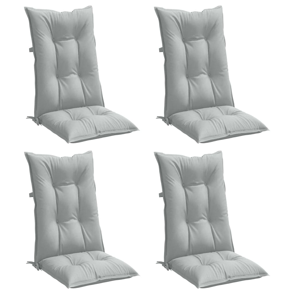 Vidaxx coussins de chaise 4 pcs dossier haut 120x50x7 cm tissu gris clair