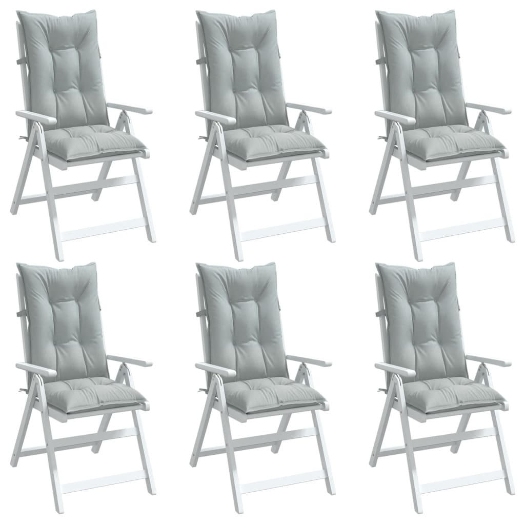 Vidaxx coussins de chaise 6 pcs dossier haut 120x50x7 cm tissu gris clair