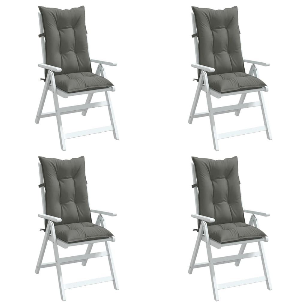 Vidaxx coussins de chaise 4 pcs dossier haut 120x50x7 cm tissu gris foncé