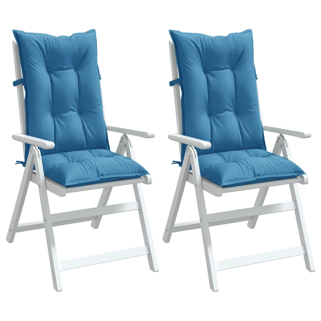 Vidaxx coussins de chaise 2 pcs dossier haut 120x50x7 cm tissu mélangé bleu