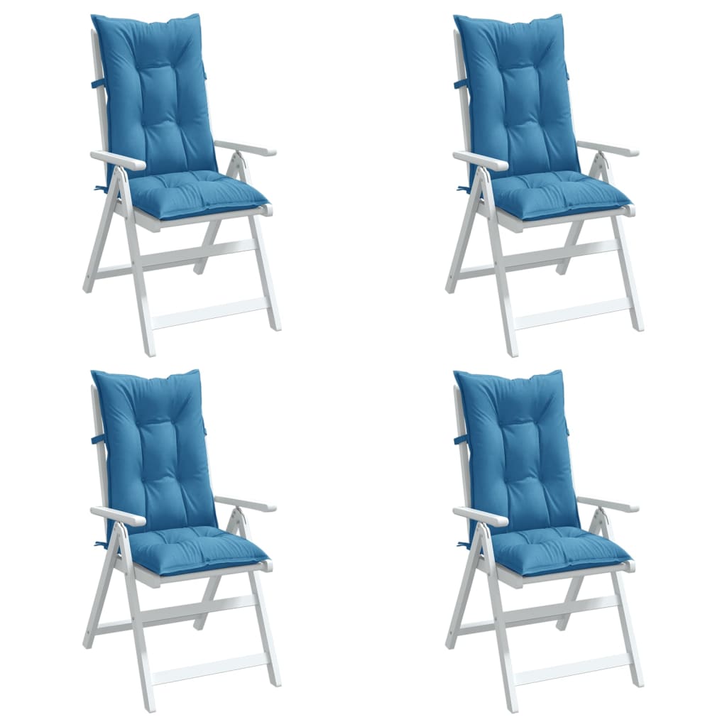 Vidaxx coussins de chaise 4 pcs dossier haut 120x50x7 cm tissu mélangé bleu