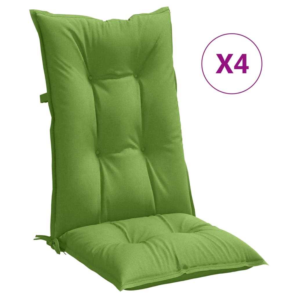 Vidaxx coussins de chaise 4 pcs dossier haut 120x50x7 cm tissu vert mélangé
