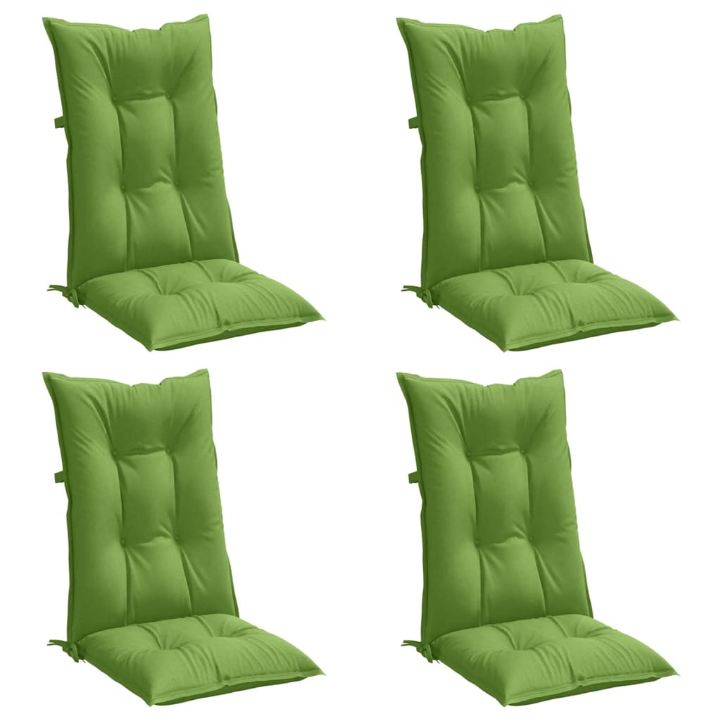 Vidaxx coussins de chaise 4 pcs dossier haut 120x50x7 cm tissu vert mélangé