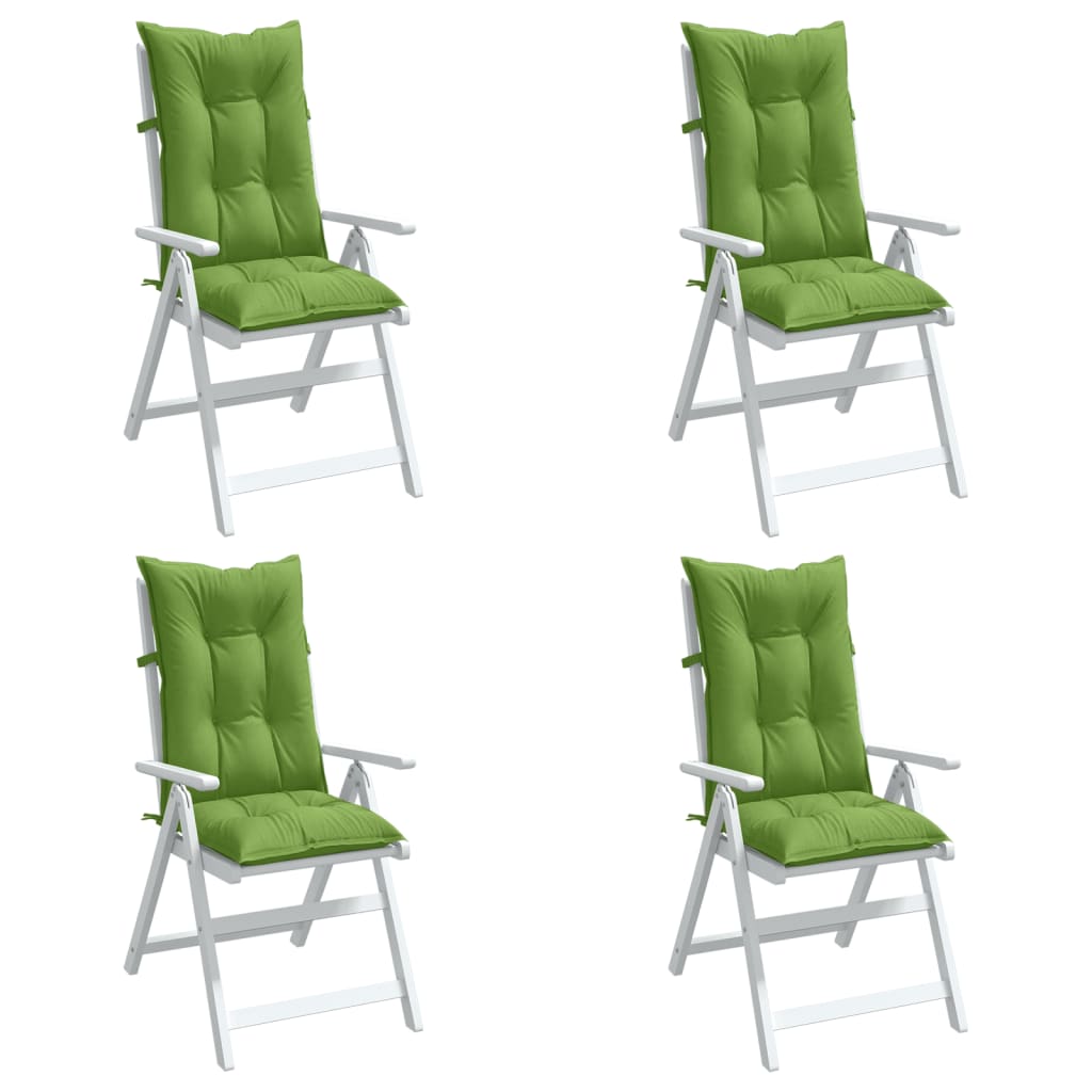 Vidaxx coussins de chaise 4 pcs dossier haut 120x50x7 cm tissu vert mélangé