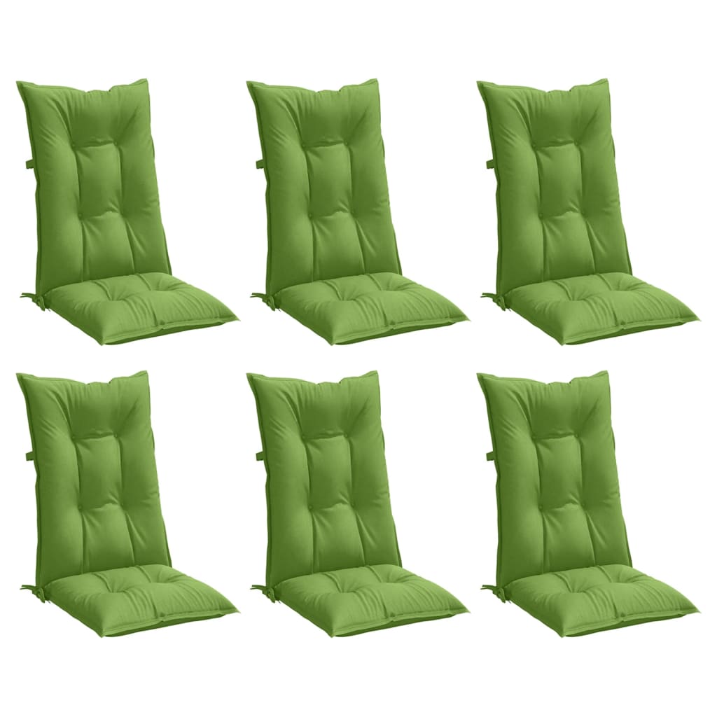 Vidaxx coussins de chaise 6 pcs dossier haut 120x50x7 cm tissu vert mélangé