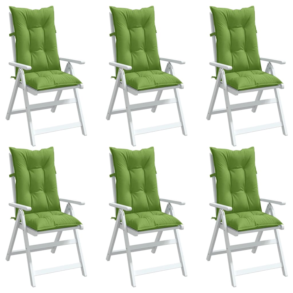 Vidaxx coussins de chaise 6 pcs dossier haut 120x50x7 cm tissu vert mélangé
