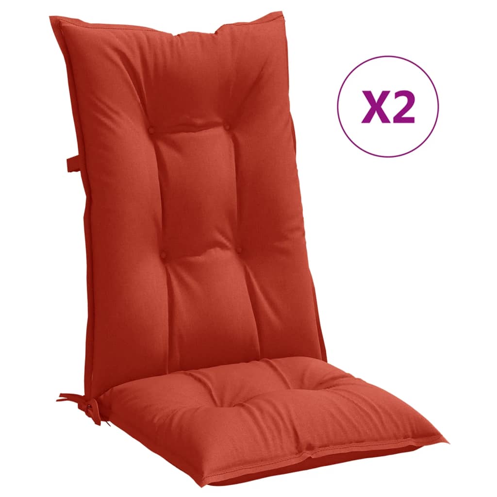 Vidaxx coussins de chaise 2 pcs dossier haut 120x50x7 cm tissu mélangé rouge