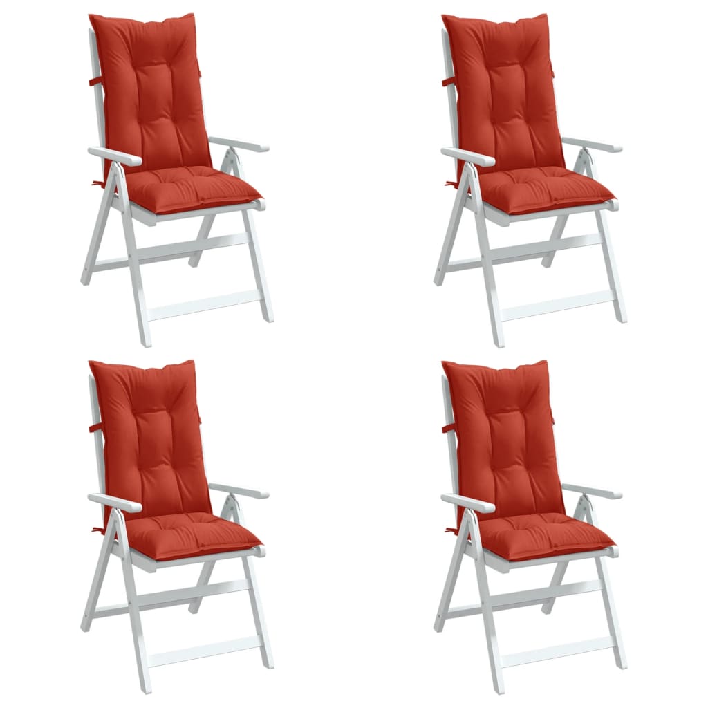 Vidaxx coussins de chaise 4 pcs dossier haut 120x50x7 cm tissu mélangé rouge