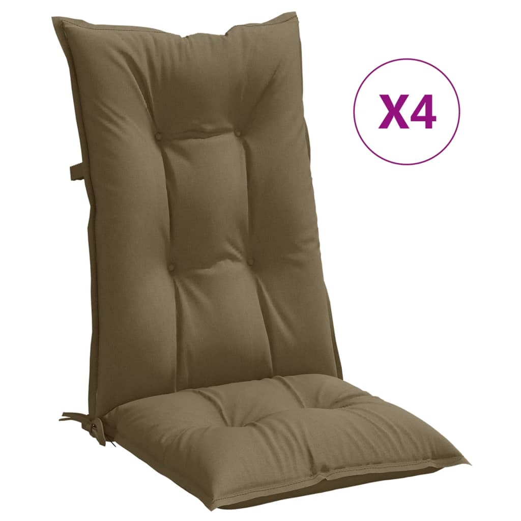 Vidaxx coussins de chaise 4 pcs dossier haut 120x50x7 cm tissu mélange taupe