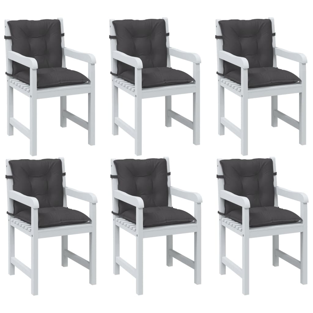 Vidaxx coussins de chaise 6 pcs dossier bas 100x50x7 cm tissu mélangé anthracite