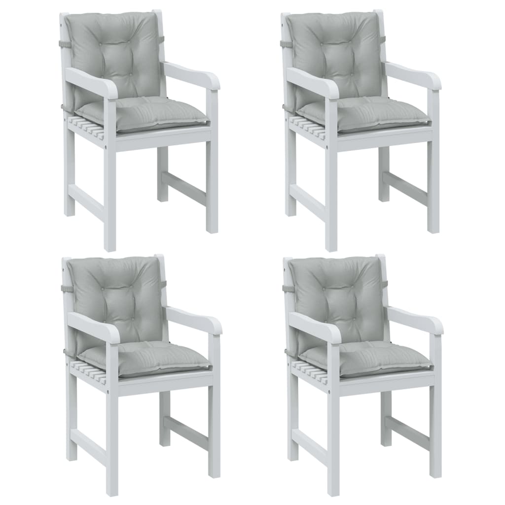 Vidaxx coussins de chaise 4 pcs dossier bas 100x50x7 cm tissu gris clair