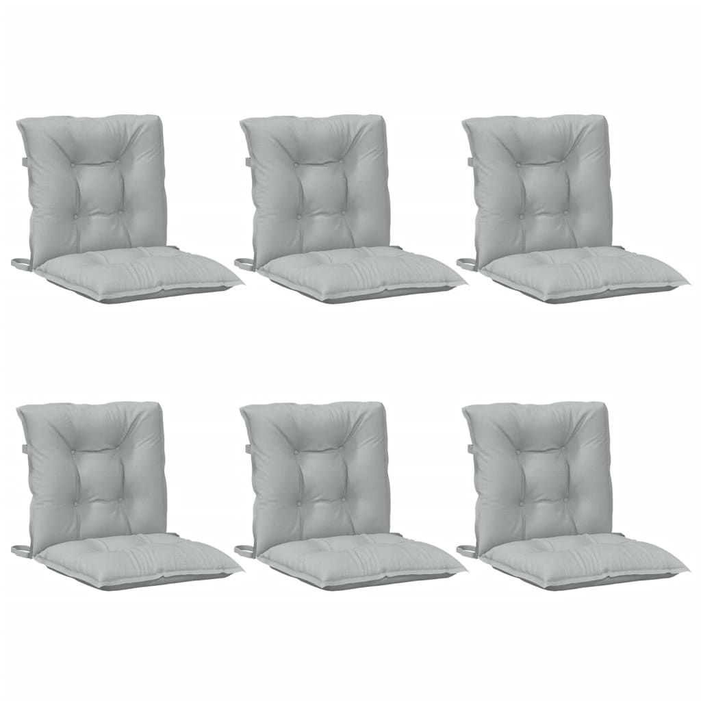 Vidaxx coussins de chaise 6 pcs dossier bas 100x50x7 cm tissu gris clair