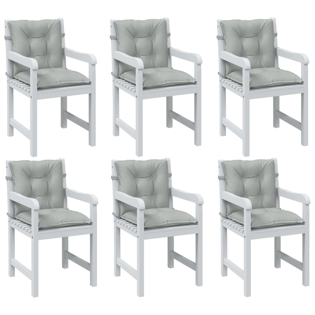 Vidaxx coussins de chaise 6 pcs dossier bas 100x50x7 cm tissu gris clair