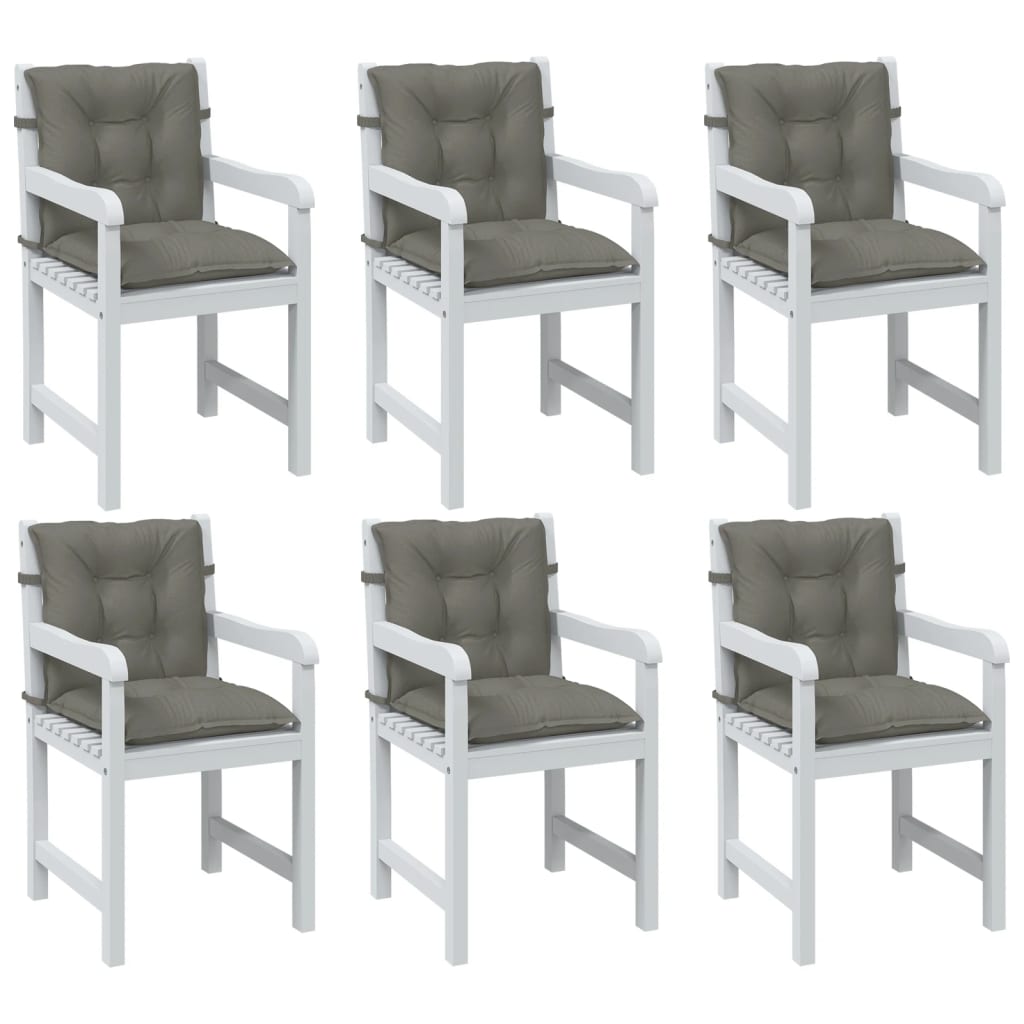Vidaxx coussins de chaise 6 pcs dossier bas 100x50x7 cm tissu gris foncé
