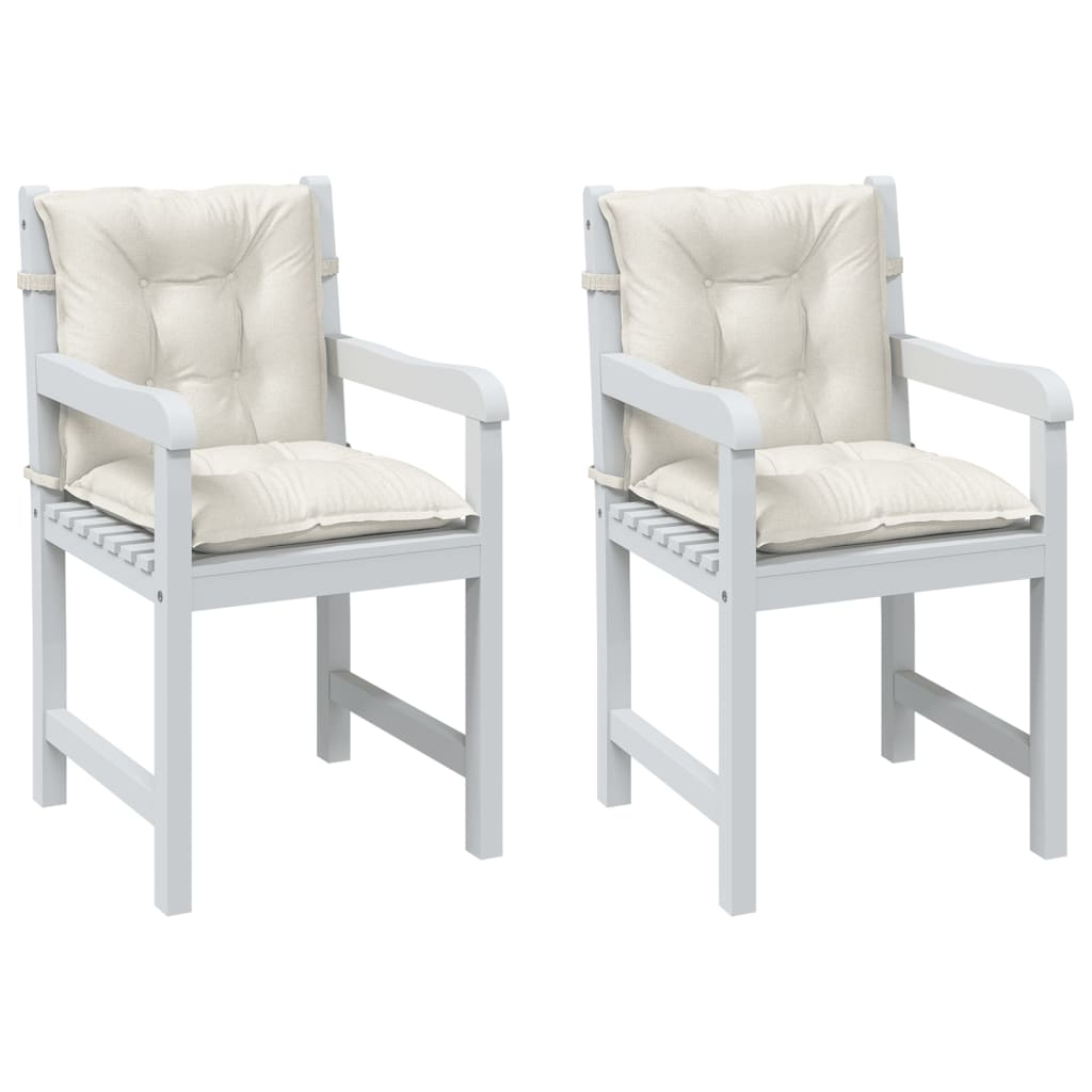 Vidaxx coussins de chaise 2 pcs dossier bas 100x50x7 cm tissu mélangé crème