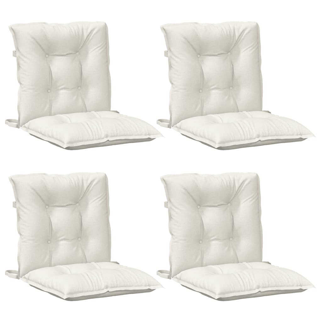 Vidaxx coussins de chaise 4 pcs dossier bas 100x50x7 cm tissu mélangé crème