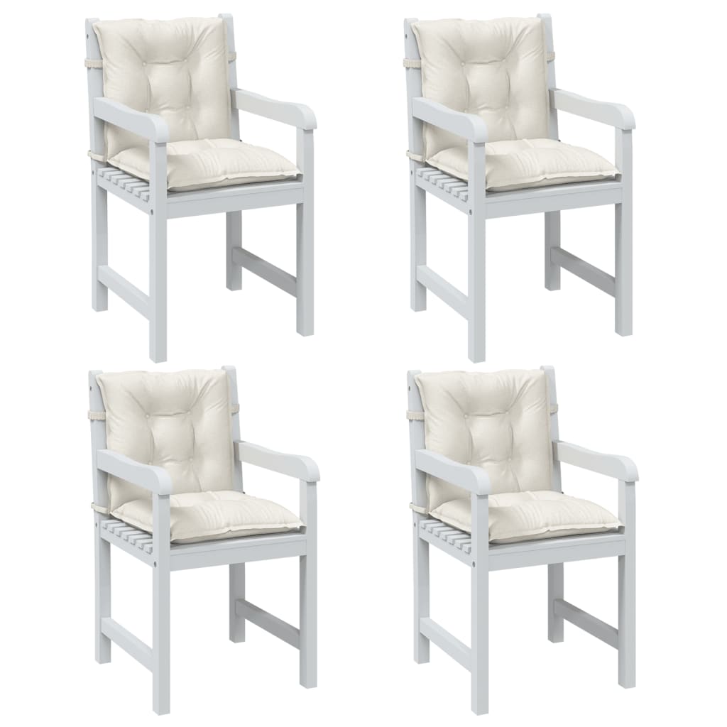 Vidaxx coussins de chaise 4 pcs dossier bas 100x50x7 cm tissu mélangé crème