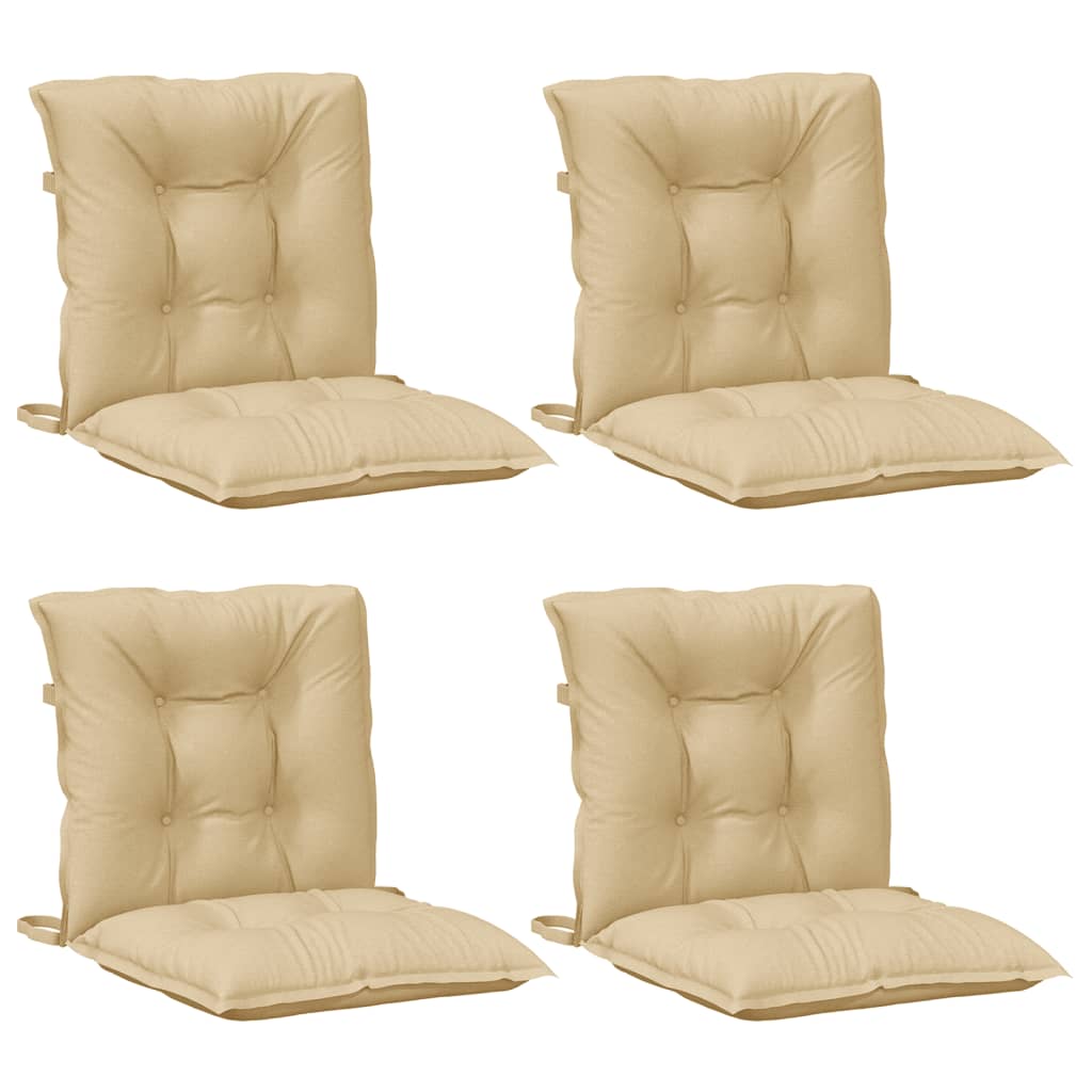 Vidaxx coussins de chaise 4 pcs dossier bas 100x50x7 cm tissu mélangé beige