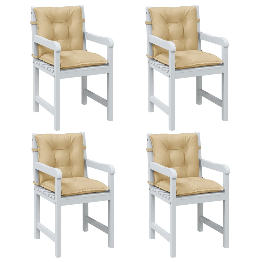 Vidaxx coussins de chaise 4 pcs dossier bas 100x50x7 cm tissu mélangé beige