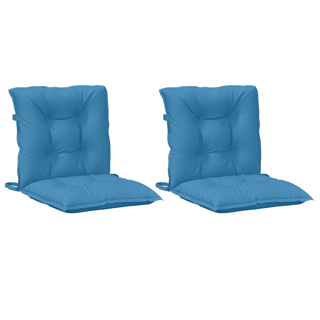 Vidaxx coussins de chaise 2 pcs dossier bas 100x50x7 cm tissu mélangé bleu