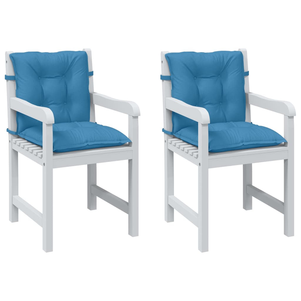 Vidaxx coussins de chaise 2 pcs dossier bas 100x50x7 cm tissu mélangé bleu