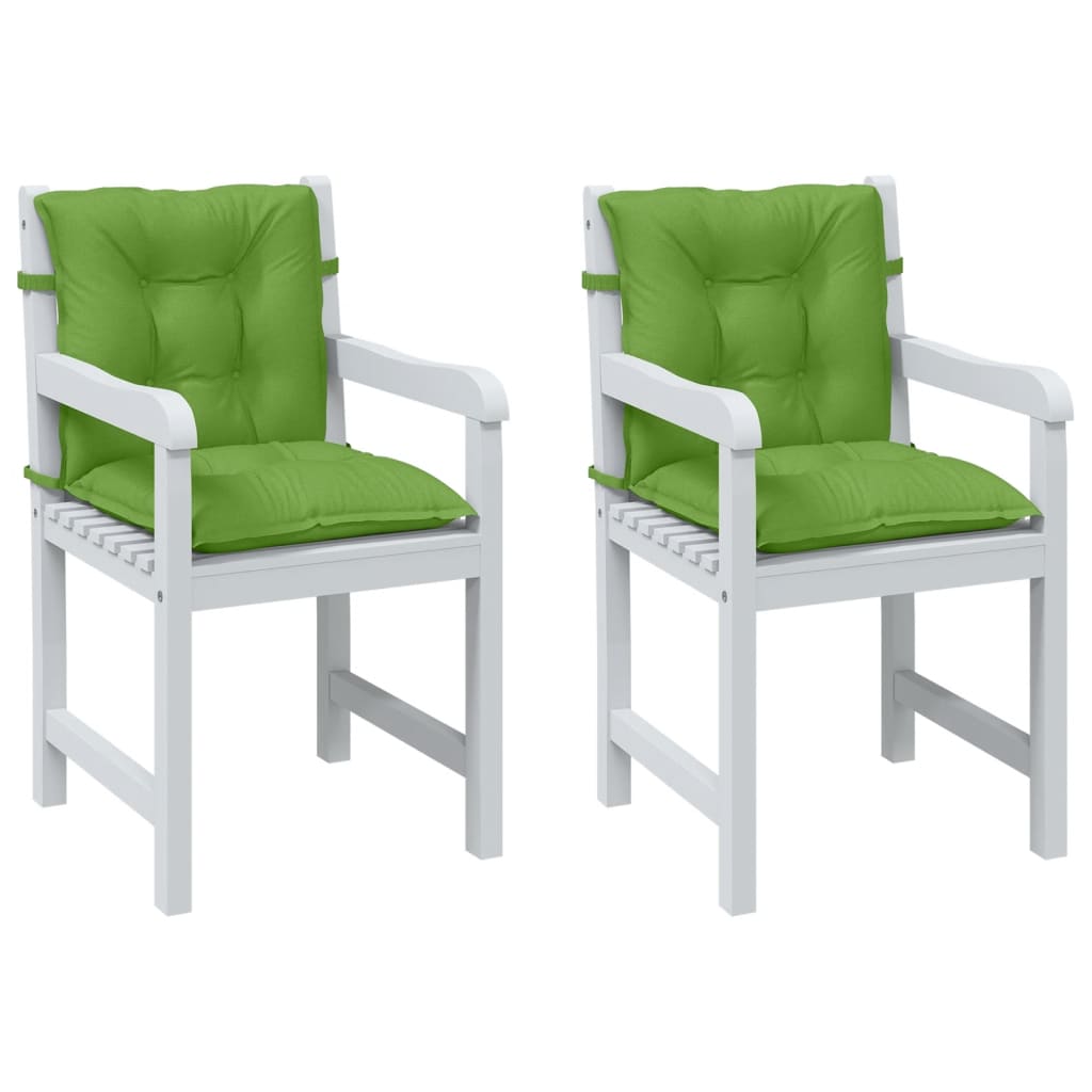 Vidaxx coussins de chaise 2 pcs dossier bas 100x50x7 cm tissu vert mélangé