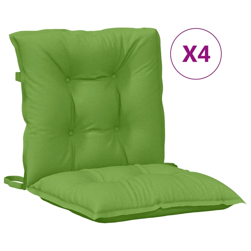 Vidaxx coussins de chaise 4 pcs dossier bas 100x50x7 cm tissu vert mélangé