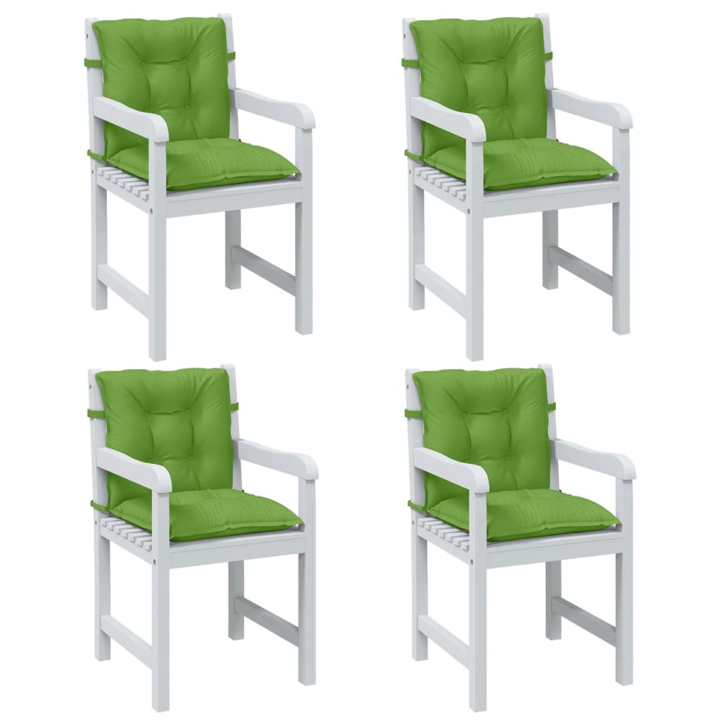Vidaxx coussins de chaise 4 pcs dossier bas 100x50x7 cm tissu vert mélangé