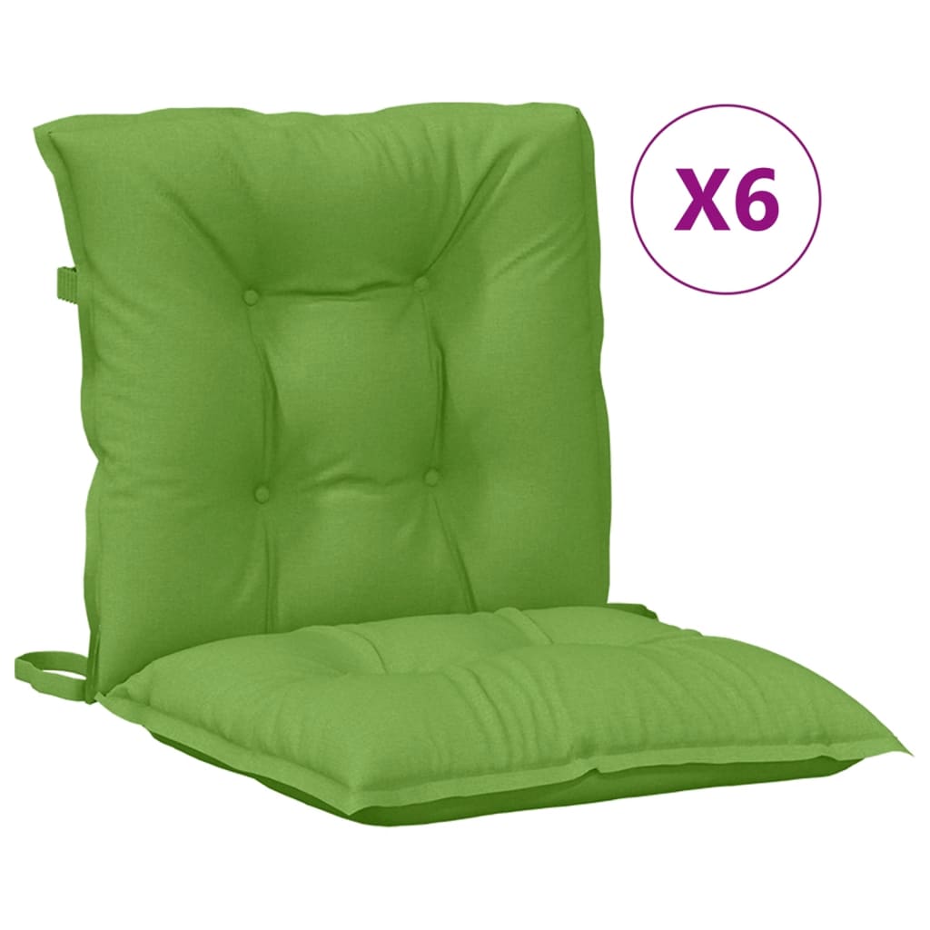 Vidaxx coussins de chaise 6 pcs dossier bas 100x50x7 cm tissu vert mélangé
