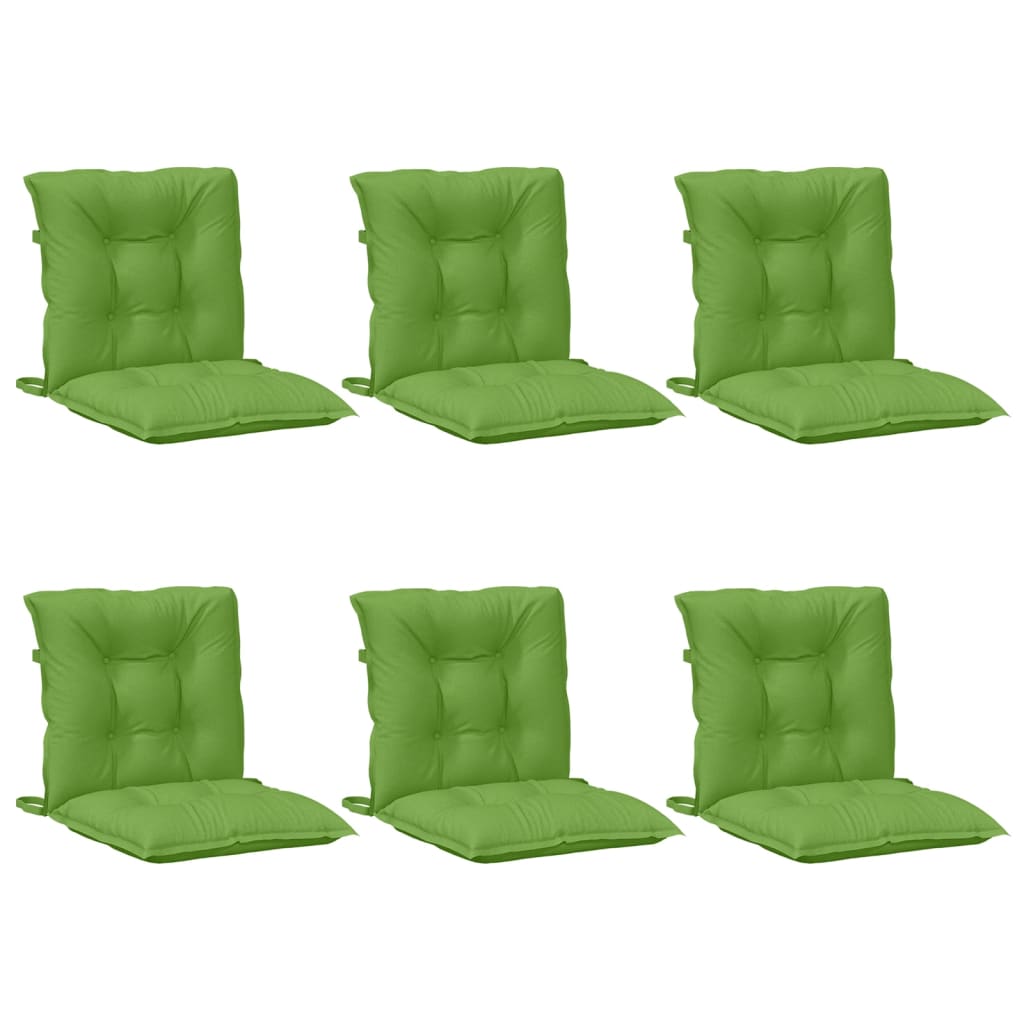Vidaxx coussins de chaise 6 pcs dossier bas 100x50x7 cm tissu vert mélangé