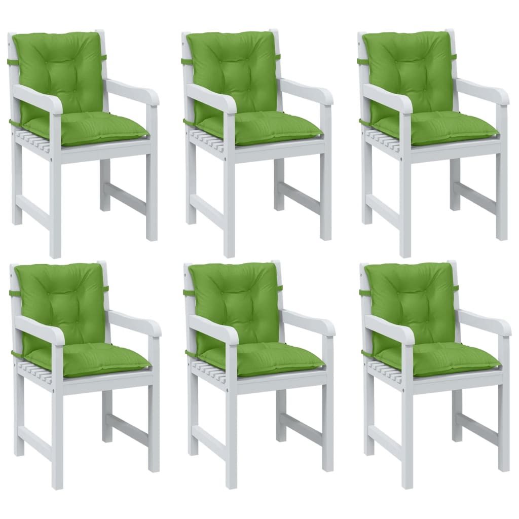 Vidaxx coussins de chaise 6 pcs dossier bas 100x50x7 cm tissu vert mélangé