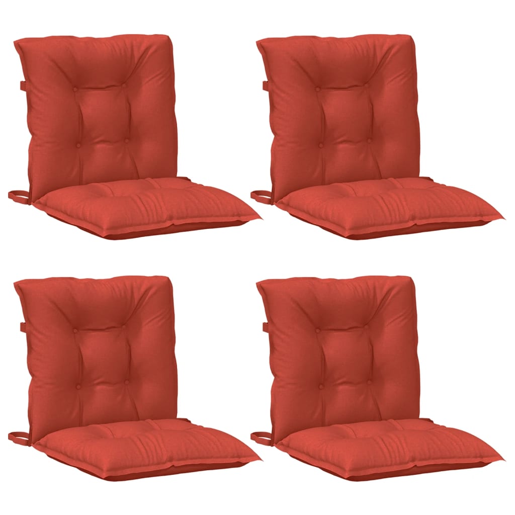 Vidaxx coussins de chaise 4 pcs dossier bas 100x50x7 cm tissu mélangé rouge