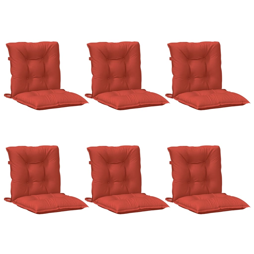 Vidaxx coussins de chaise 6 pcs dossier bas 100x50x7 cm tissu mélangé rouge