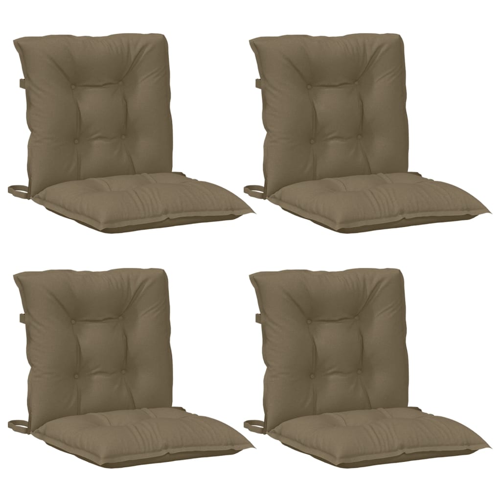 Vidaxx coussins de chaise 4 pcs dossier bas 100x50x7 cm tissu taupe chiné