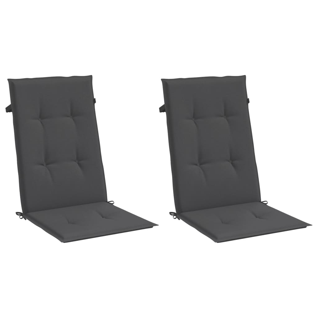 Vidaxx coussins de chaise 2 pcs dossier haut 120x50x4 cm tissu mélangé anthracite