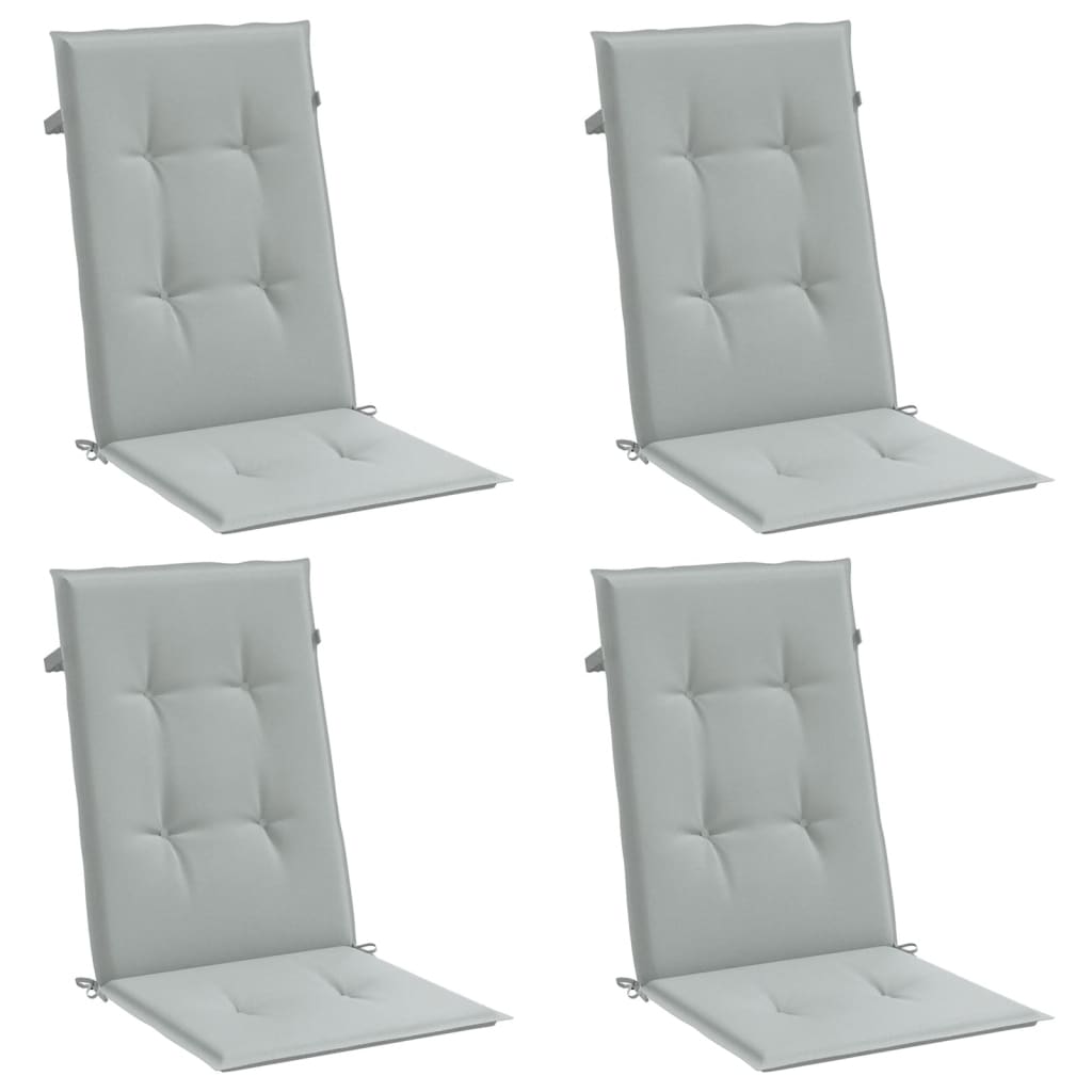 Vidaxx coussins de chaise 4 pcs dossier haut 120x50x4 cm tissu gris clair