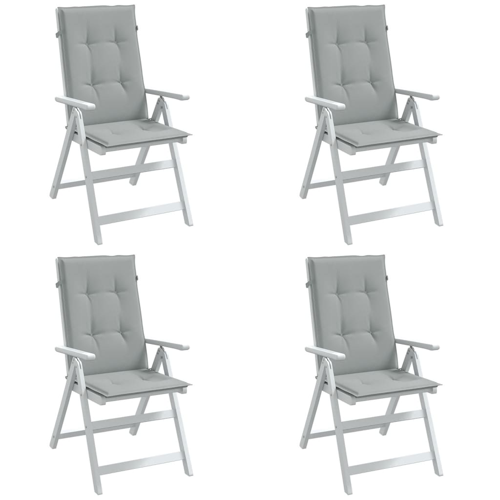 Vidaxx coussins de chaise 4 pcs dossier haut 120x50x4 cm tissu gris clair
