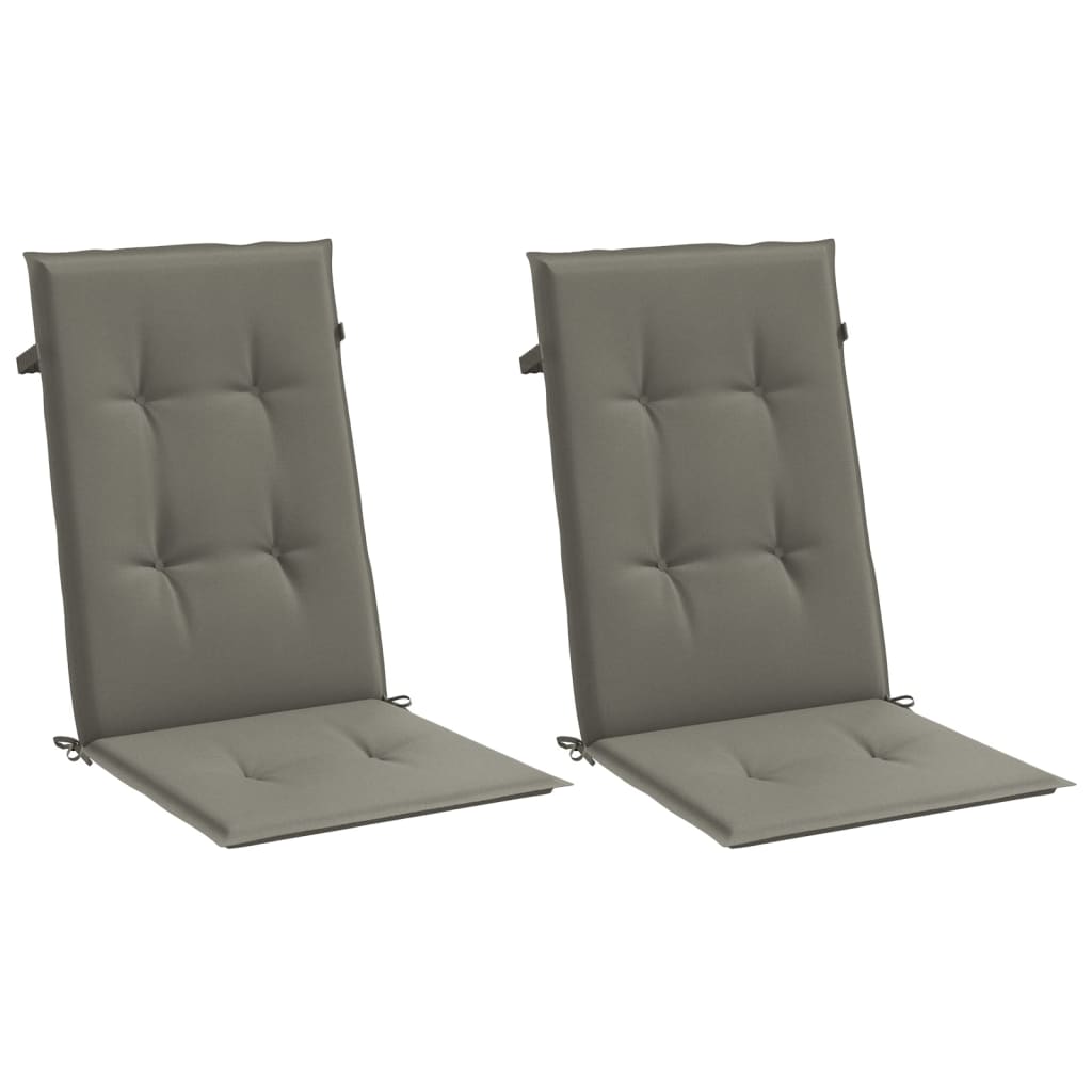 Vidaxx coussins de chaise 2 pcs dossier haut 120x50x4 cm tissu gris foncé