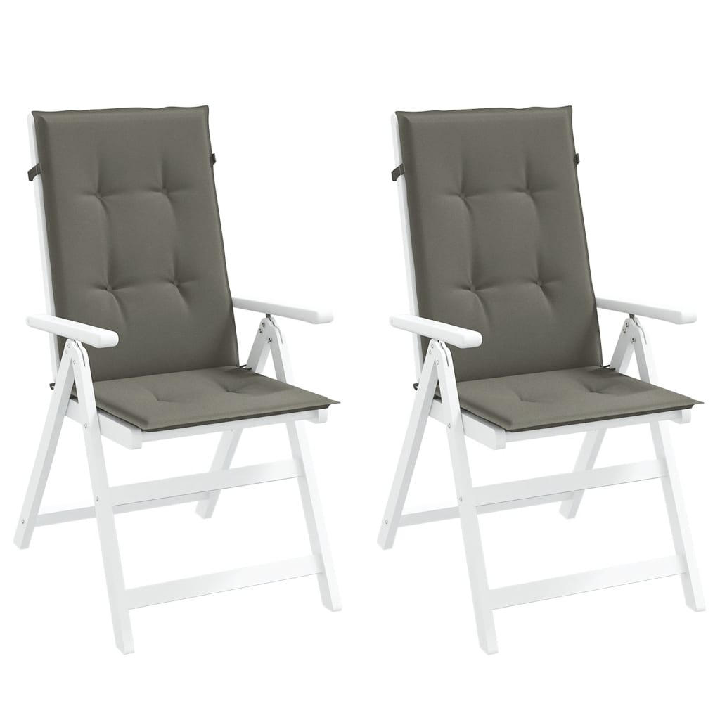 Vidaxx coussins de chaise 2 pcs dossier haut 120x50x4 cm tissu gris foncé